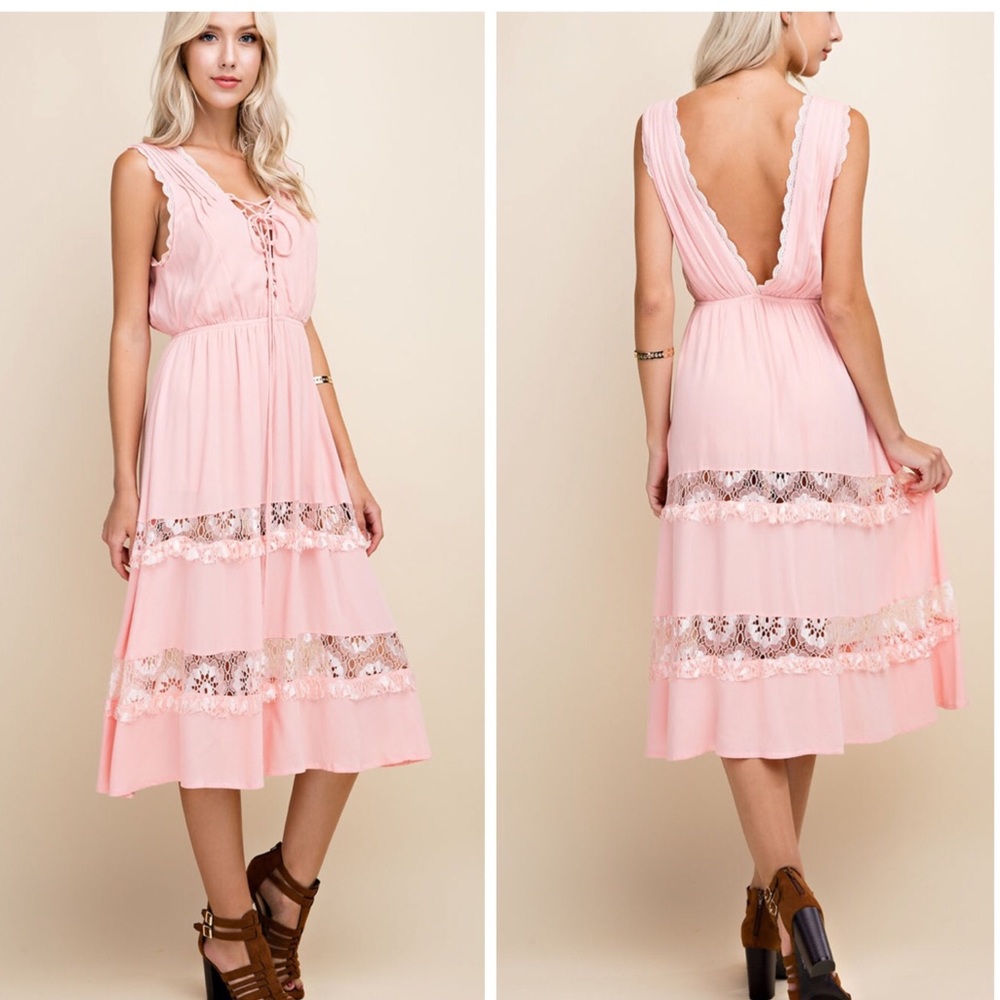 💕Pink Midi Slip Dress💕